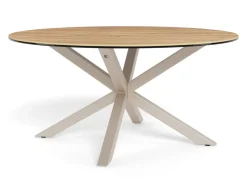Salontafel Luno Keramiek Wild Eiken Grijs Ø82cm - Giga Living