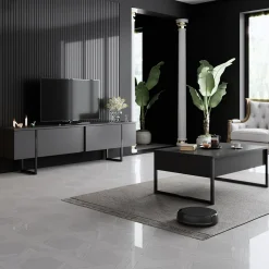 Salontafel Luxe Antraciet/Zwart