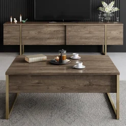 Salontafel Luxe Walnoot/Goud