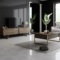 Salontafel Luxe Walnoot/Goud