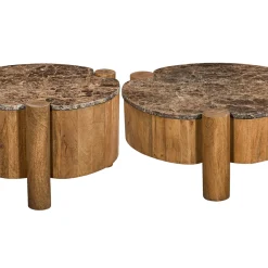 Salontafel Maeve Naturel Marmer 60cm - Giga Meubel