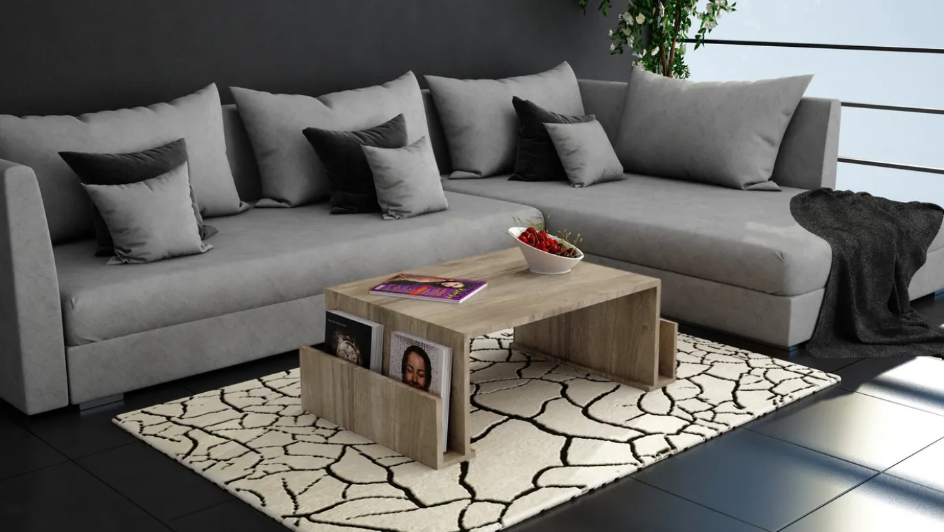 Salontafel Magazin Walnoot 95cm