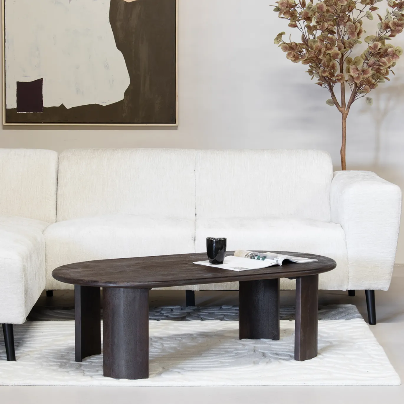 Salontafel Maikel Walnoot 120cm Mangohout - Giga Meubel