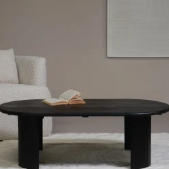 Salontafel Maikel Zwart 120cm Mangohout - Giga Meubel