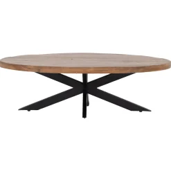 Salontafel Mansour Ovaal Bruin 130cm - Giga Meubel