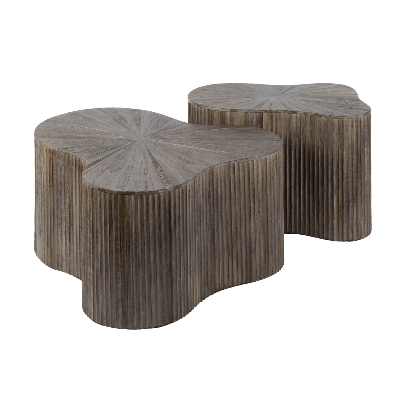 Salontafel Maya Shamrock Walnoot Set van 2 - Giga Meubel