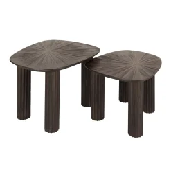 Salontafel Maya Vierhoekig Walnoot Set van 2 - Giga Meubel