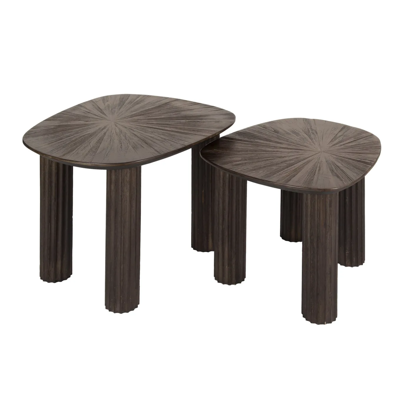 Salontafel Maya Vierhoekig Walnoot Set van 2 - Giga Meubel