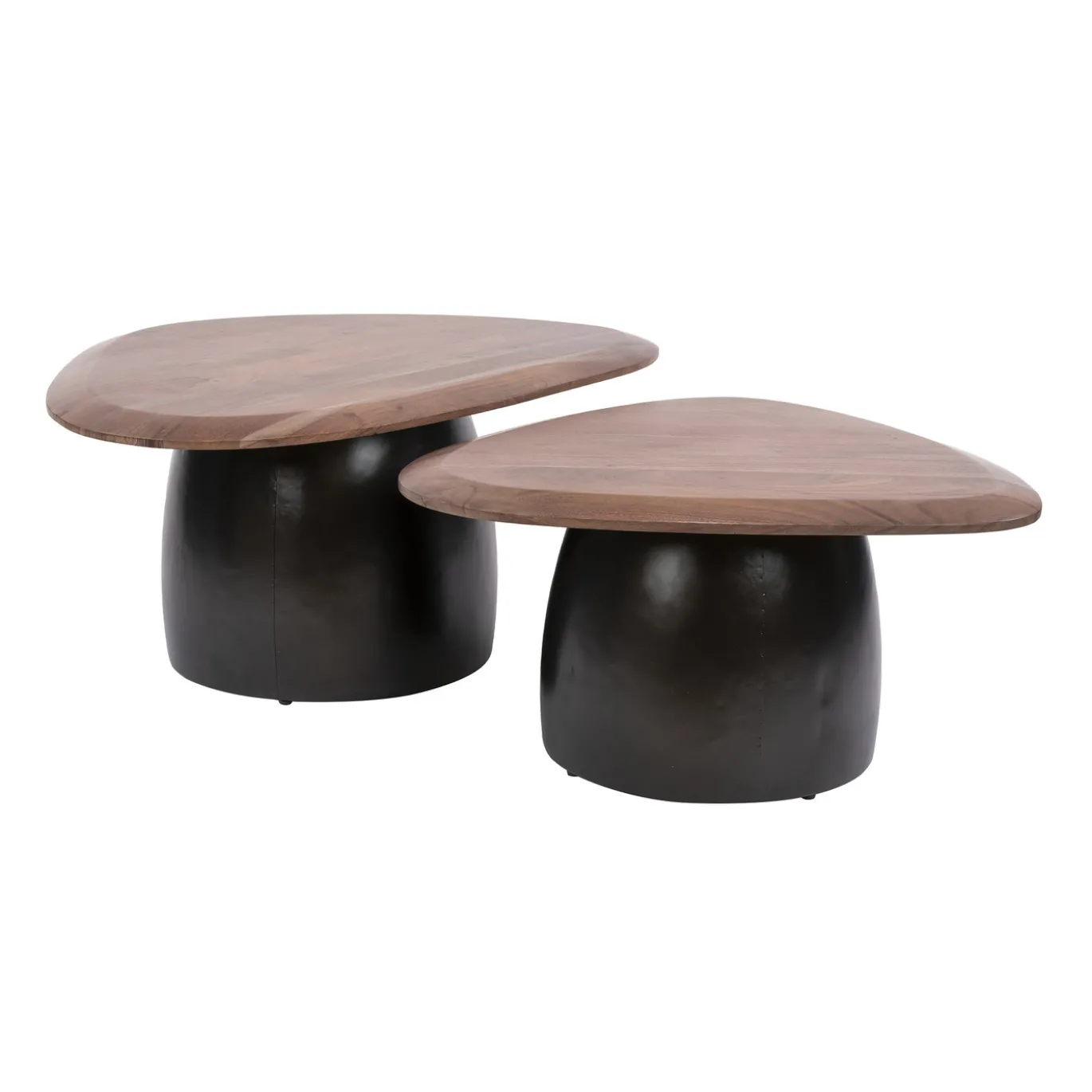 Salontafel Melta Massief Acacia Bruin Set Van 2 - Giga Meubel