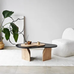 Salontafel Melted Zwart/Naturel 105cm