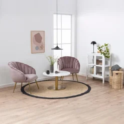 Salontafel Menno Marmer Wit Guangxi Ø80x45cm - Giga Living