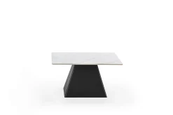 Salontafel Merve Matt Wit Zwart Metaal L - Giga Meubel