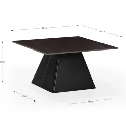 Salontafel Merve Zwart met Metaal - Giga Meubel