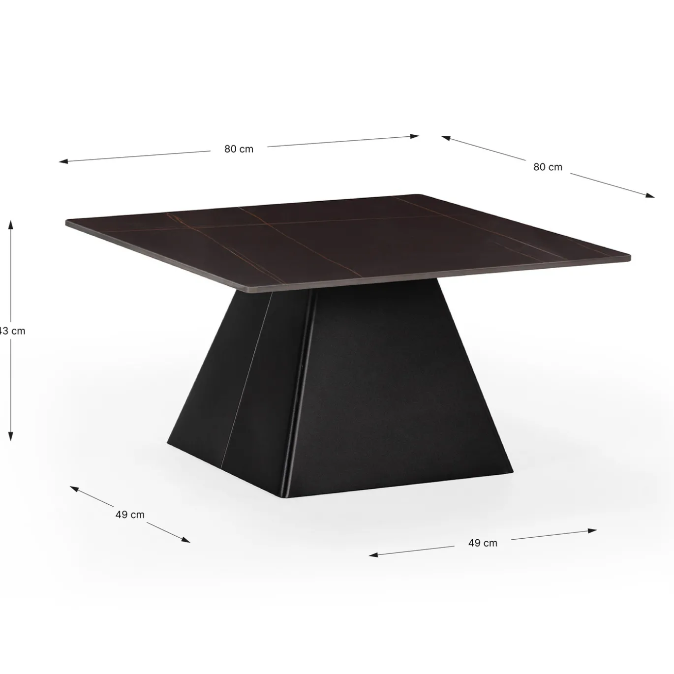 Salontafel Merve Zwart met Metaal - Giga Meubel