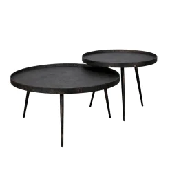 Salontafel Metallic Rond Set Van 2 - Giga Meubel