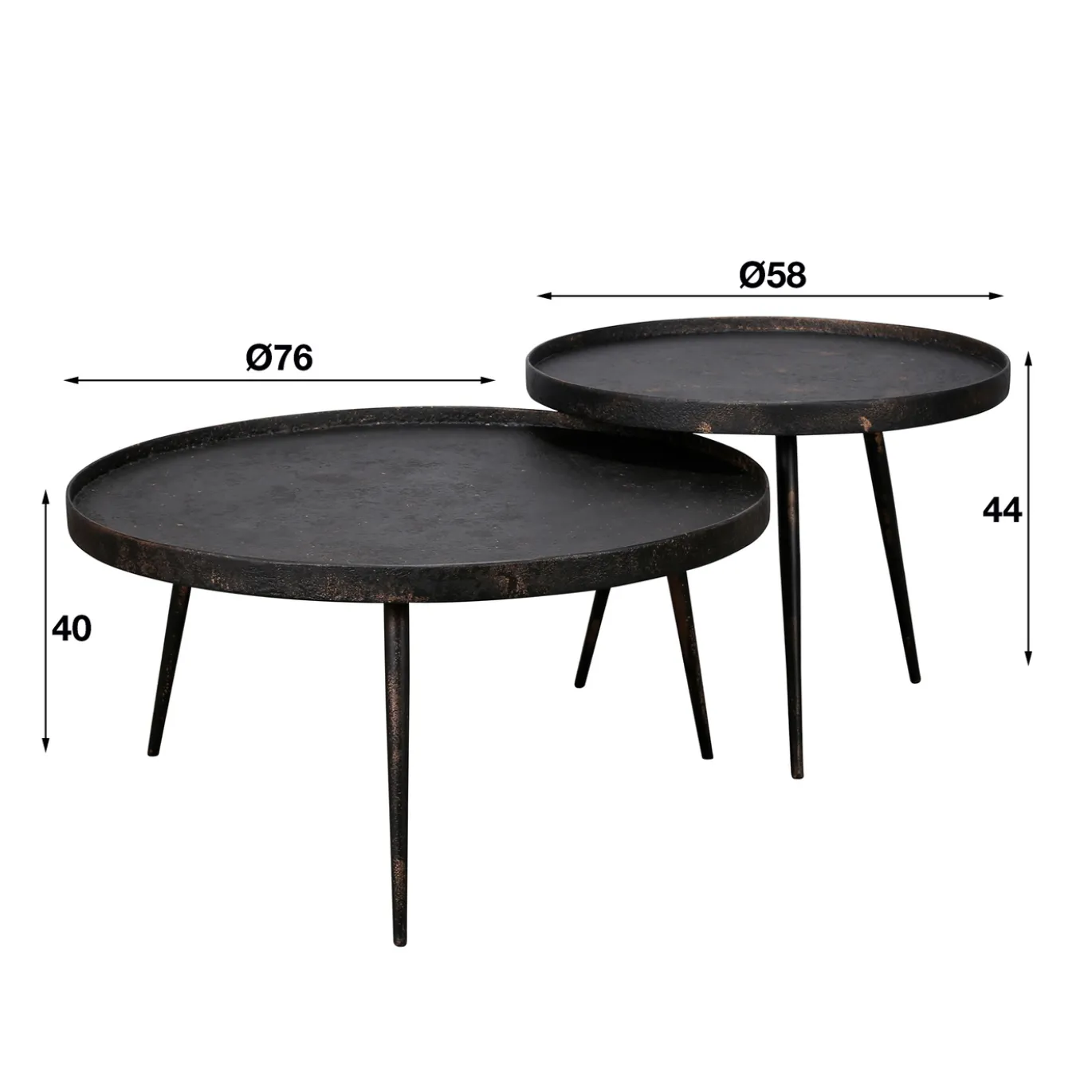 Salontafel Metallic Rond Set Van 2 - Giga Meubel