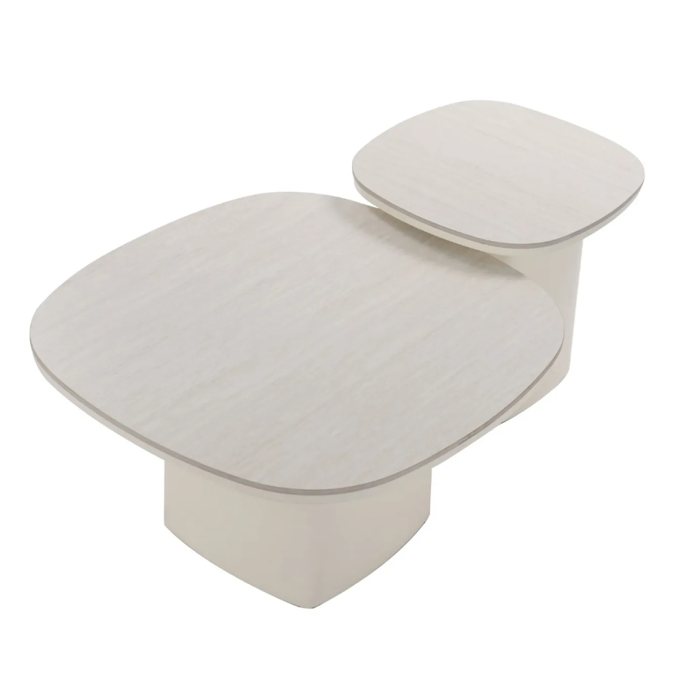 Salontafel Miles Beige Travertinlook Set van 2 - Giga Meubel