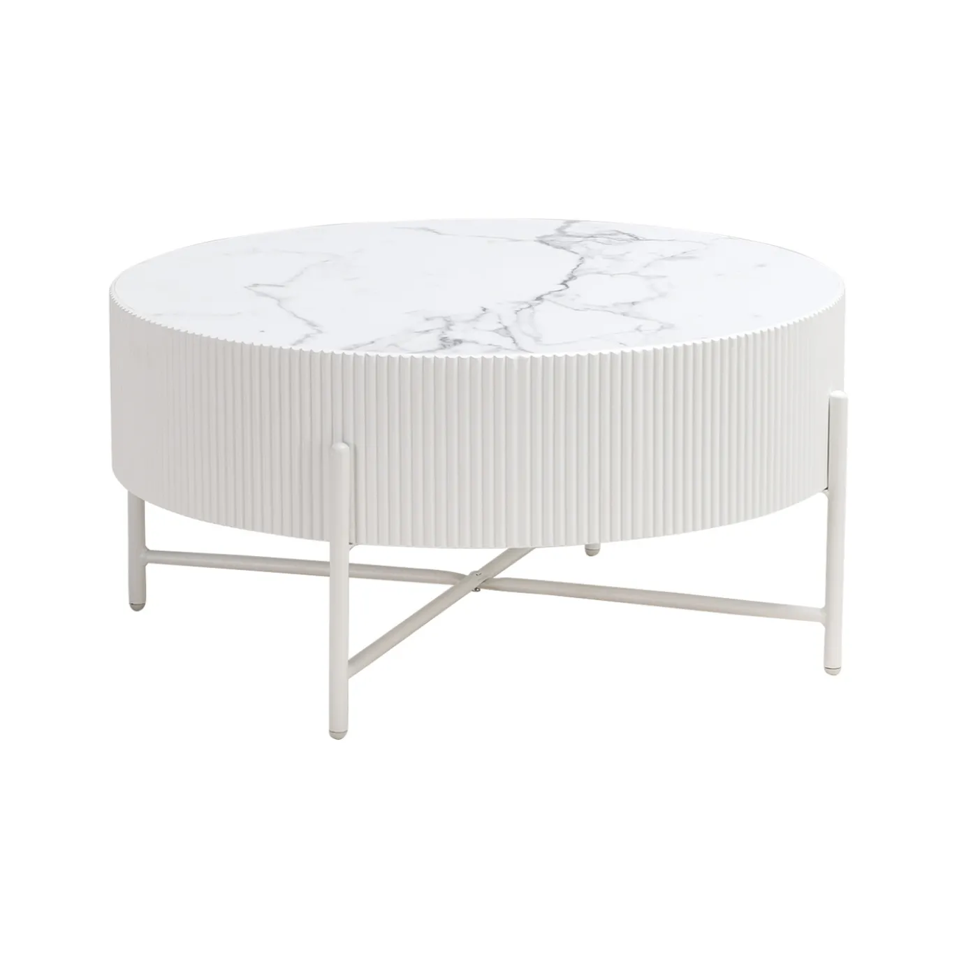 Salontafel Milo Wit Ø80cm - Giga Meubel