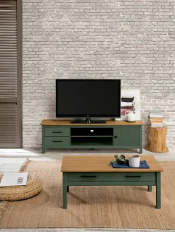Salontafel Miranda 1dr Groen wax - Giga Meubel