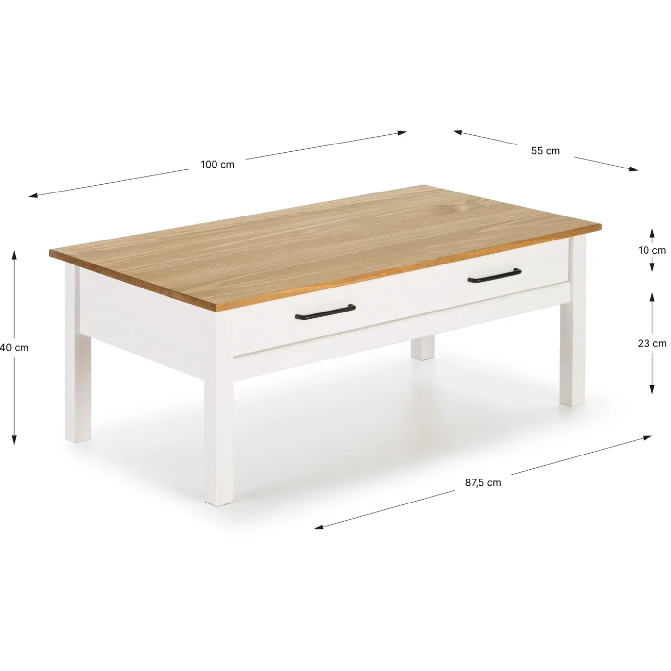 Salontafel Miranda 1dr Wit Wax - Giga Meubel