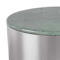Salontafel Mirex Marmer Groen Zilver Ø45cm - Giga Living