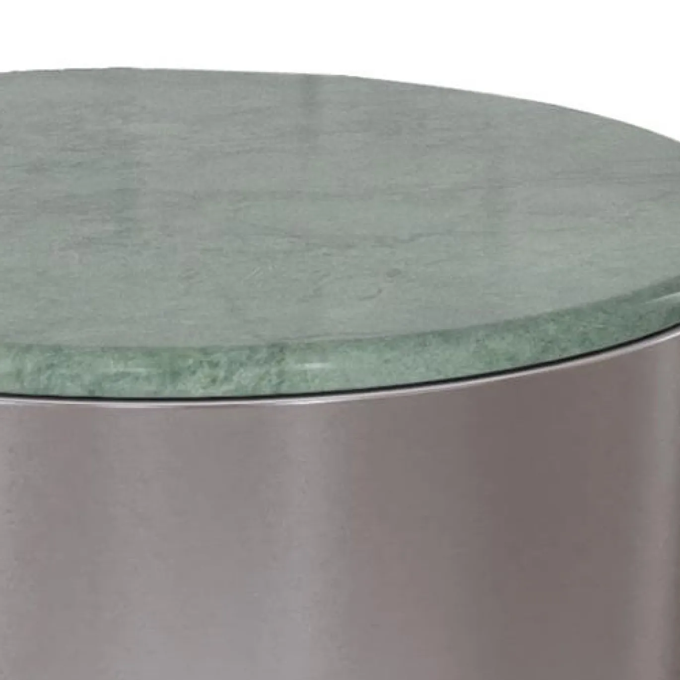 Salontafel Mirex Marmer Groen Zilver Ø45cm - Giga Living