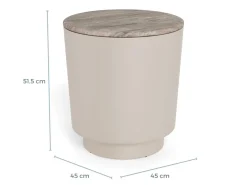Salontafel Mirex Marmer Taupe Ø45cm - Giga Living