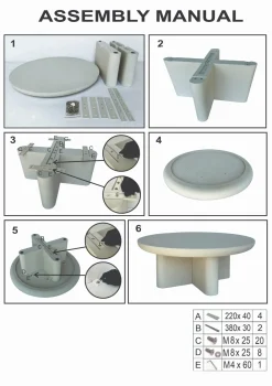 Salontafel Miso Rond Wit 90cm - Giga Meubel