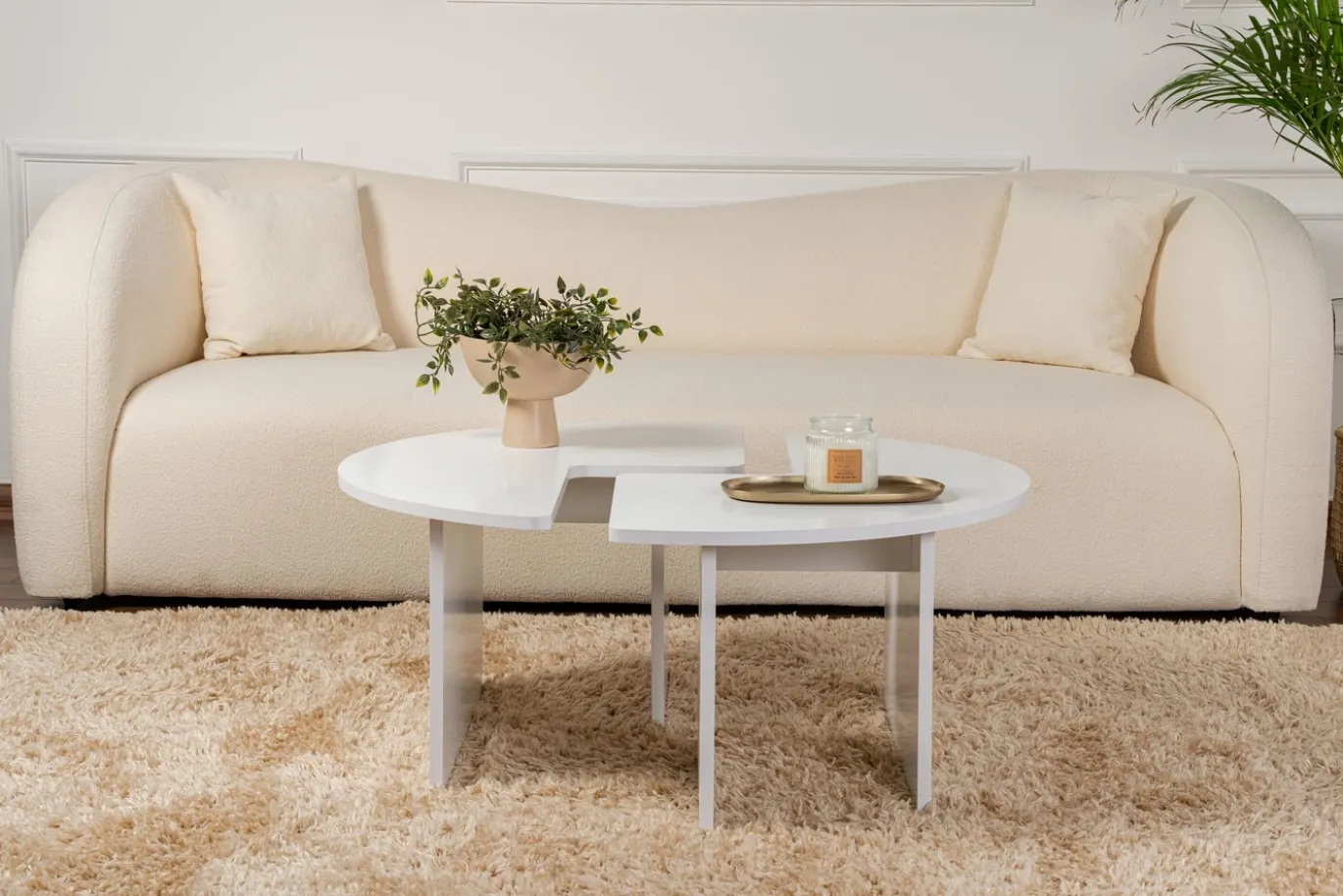 Salontafel Moira Effen Wit Set van 2