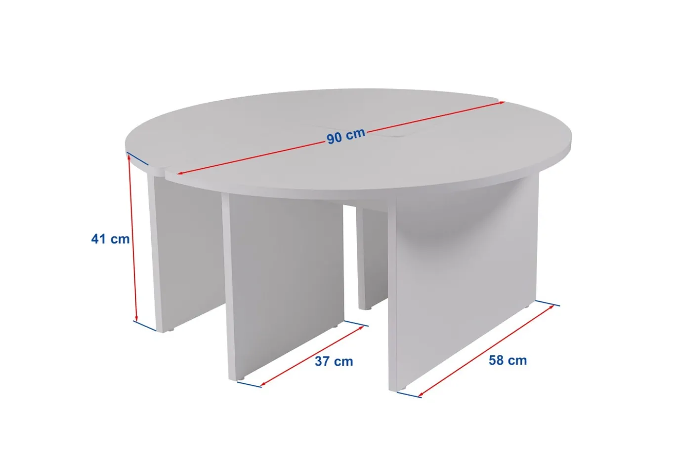 Salontafel Moira Effen Wit Set van 2