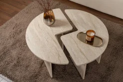 Salontafel Moira Travertinlook Set van 2