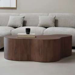 Salontafel Moos Organisch Walnoot 130cm - Giga Meubel