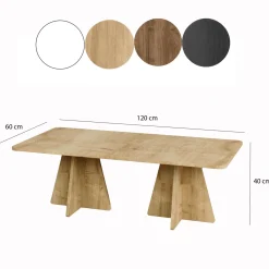 Salontafel Mushroom Melamine Naturel 120cm