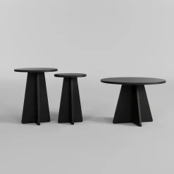 Salontafel Mushroom Zwart Set van 3