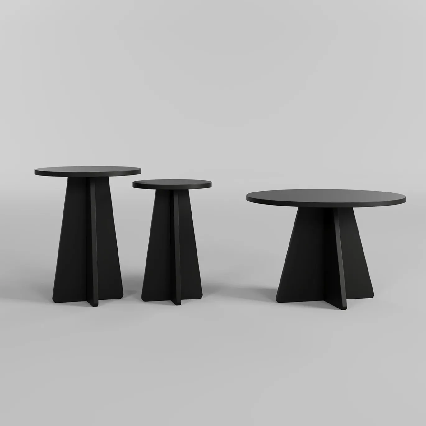 Salontafel Mushroom Zwart Set van 3