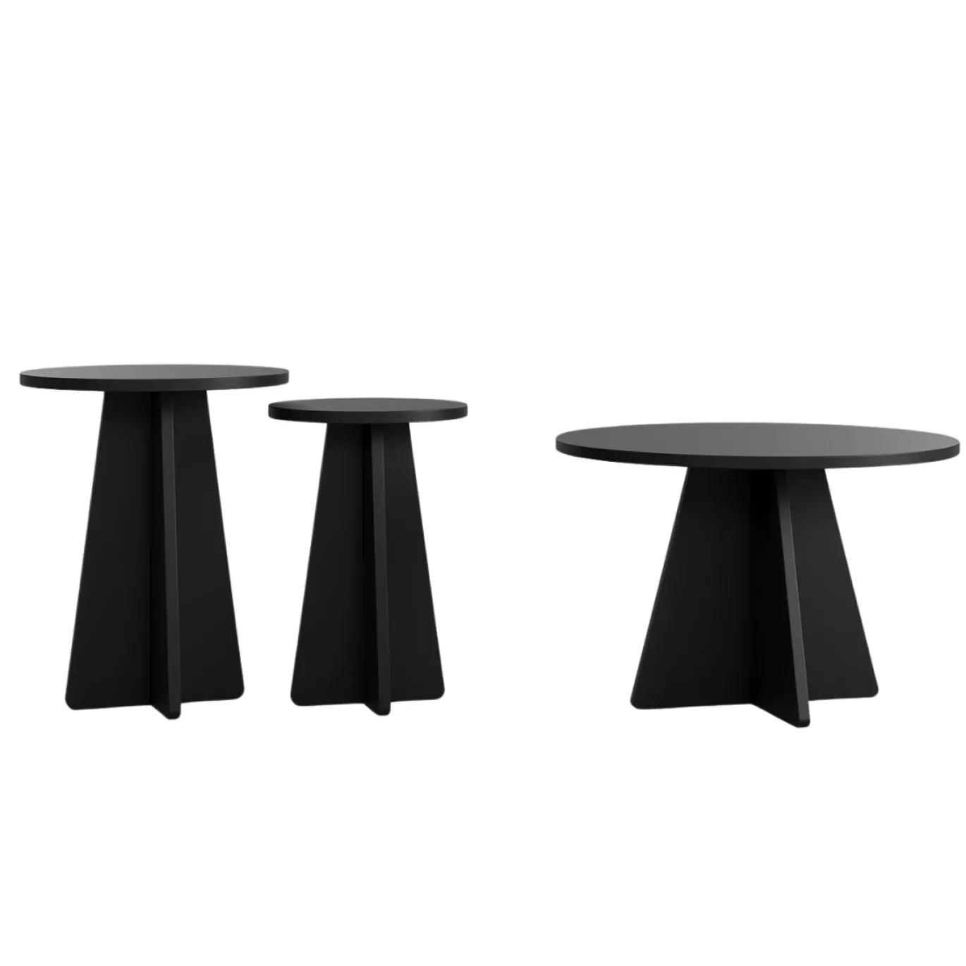 Salontafel Mushroom Zwart Set van 3