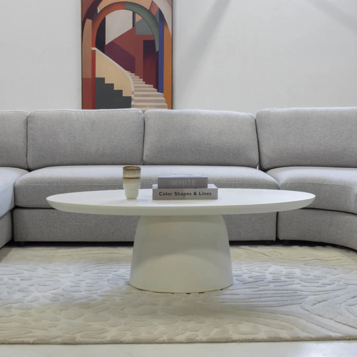 Salontafel Myrna Ovaal Wit 120cm - Giga Meubel