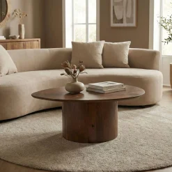 Salontafel Nara Walnoot Organisch 80cm - Giga Meubel