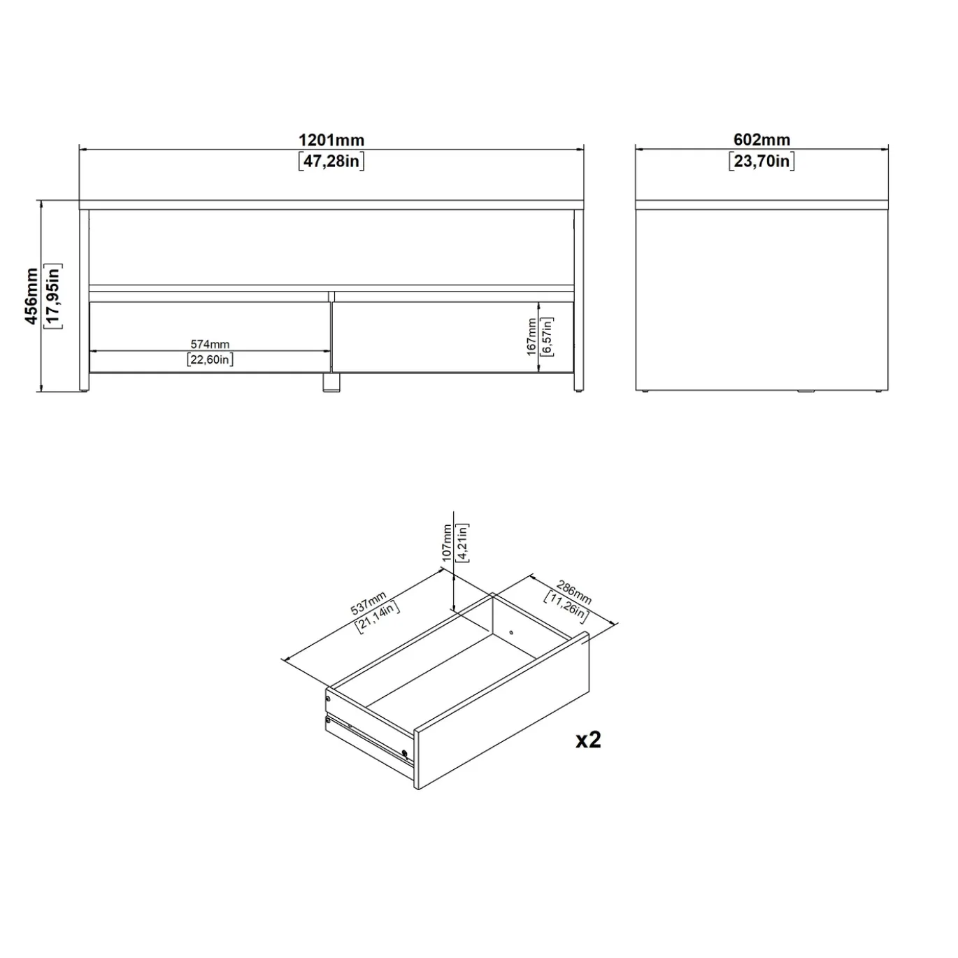 Salontafel Next Jackson Hickory Wit Hoogglans - Giga Living