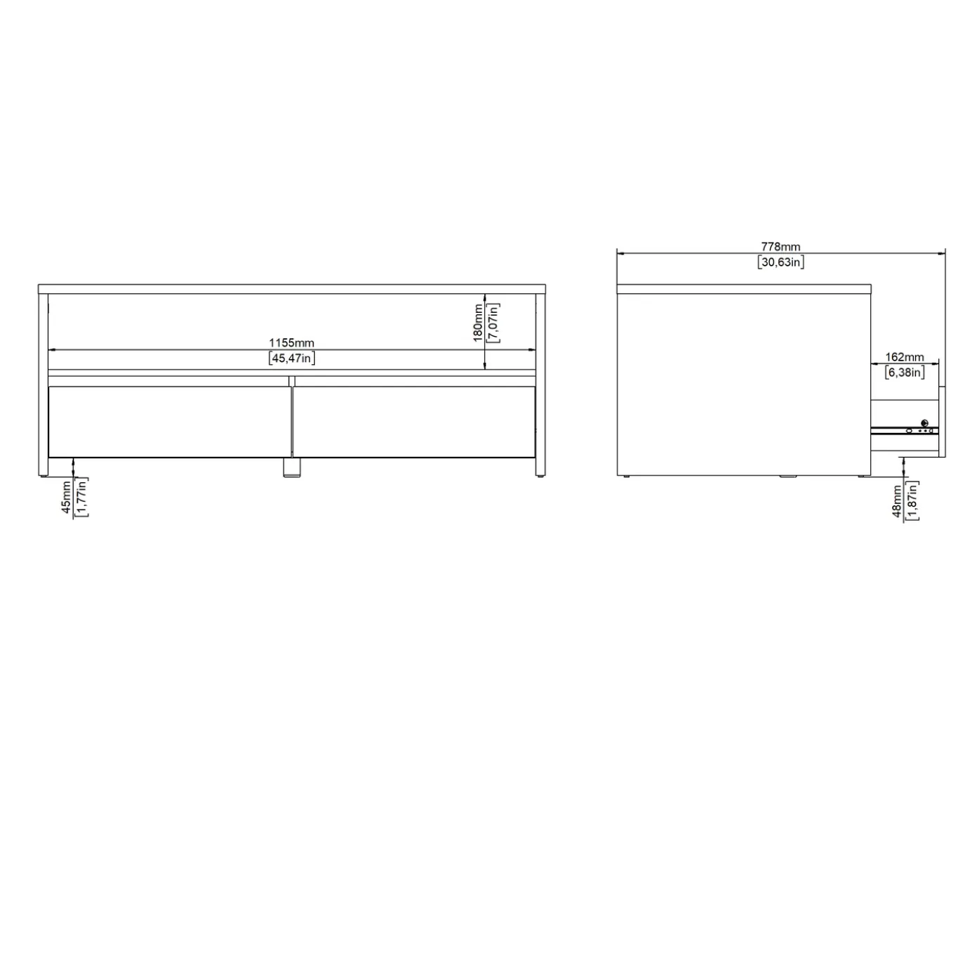 Salontafel Next Jackson Hickory Wit Hoogglans - Giga Living