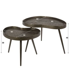 Salontafel Niervormig Set Van 2 Brons Liquid Metal - Giga Meubel