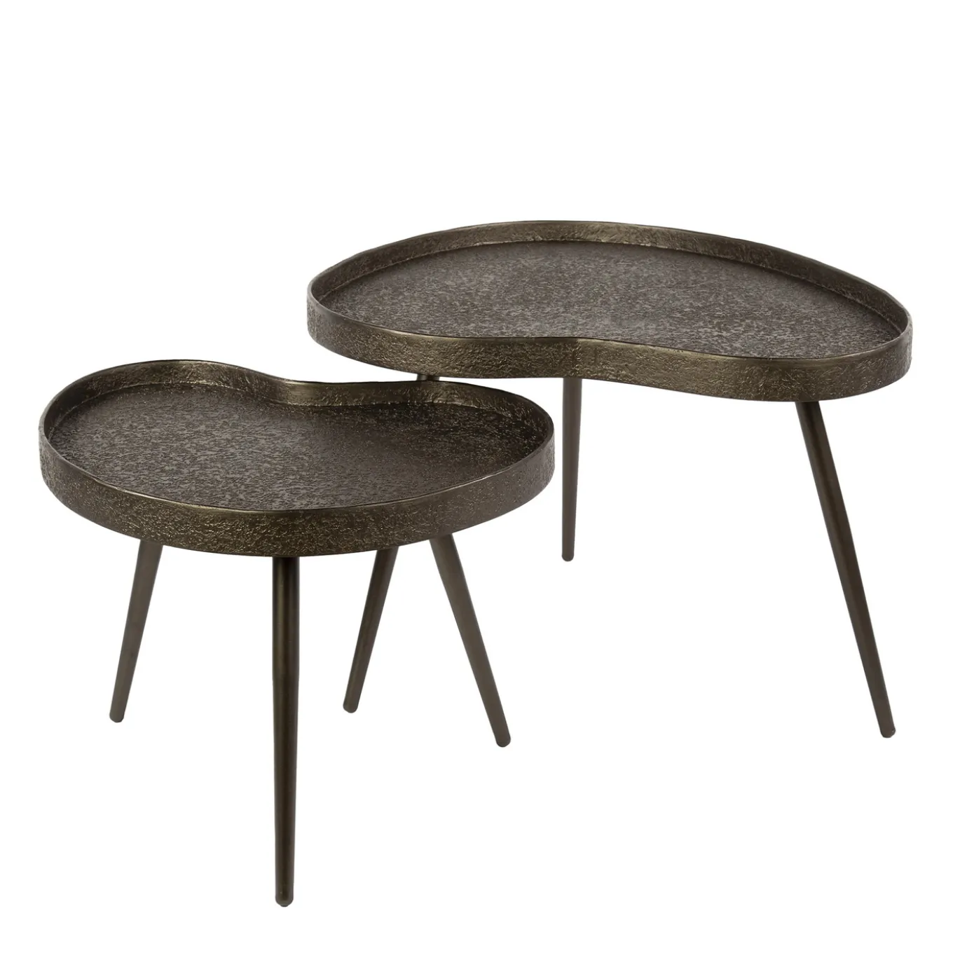 Salontafel Niervormig Set Van 2 Brons Liquid Metal - Giga Meubel