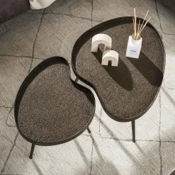 Salontafel Niervormig Set Van 2 Brons Liquid Metal - Giga Meubel