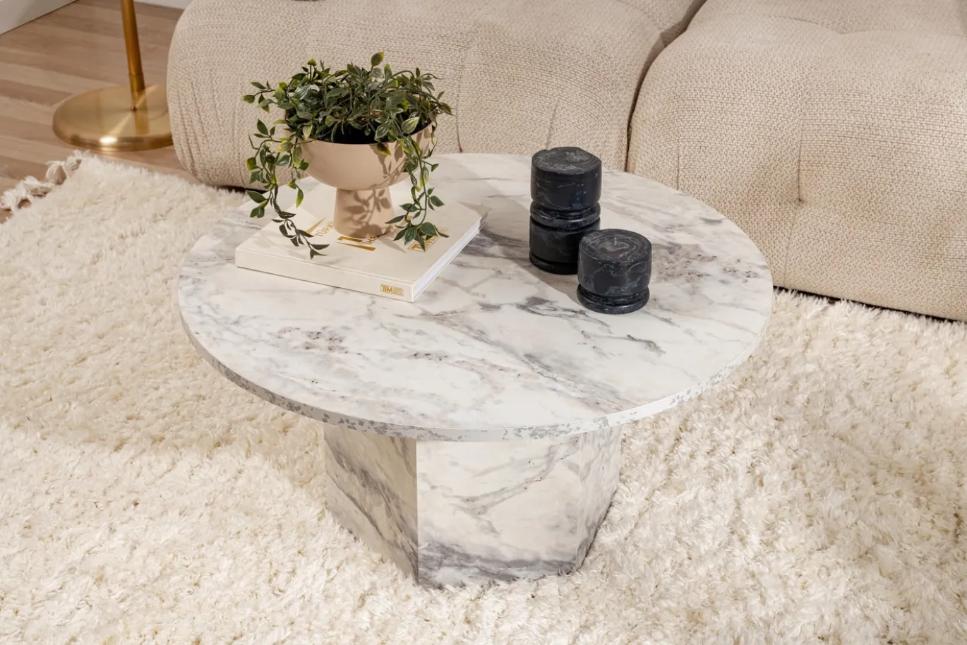 Salontafel Nova Freesia Marmerlook Ø80cm