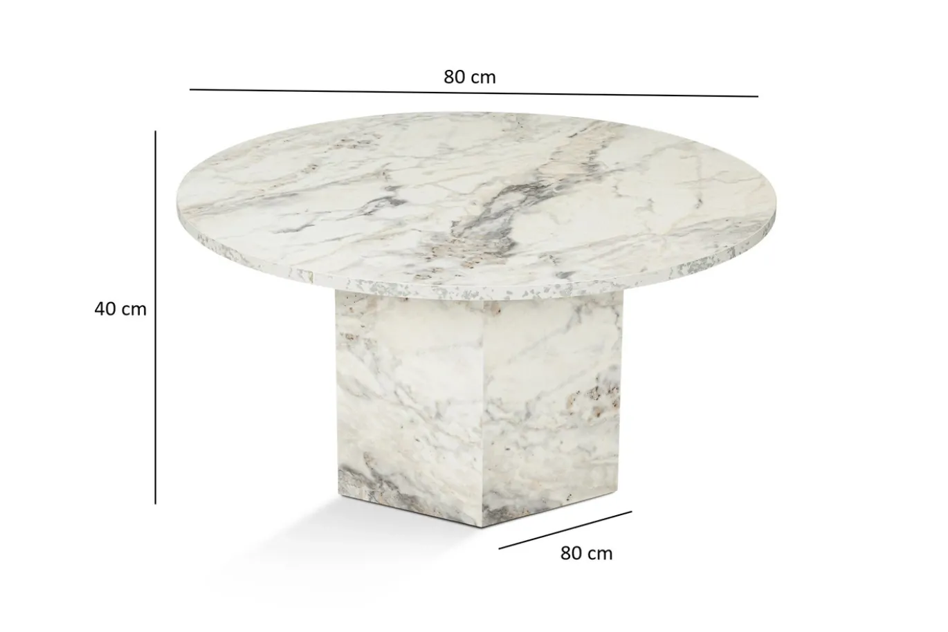 Salontafel Nova Freesia Marmerlook Ø80cm