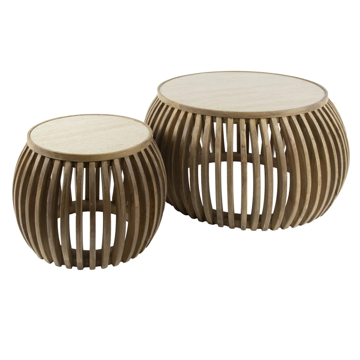 Salontafel Nuovo Curve Travertin Set van 2 - Giga Meubel