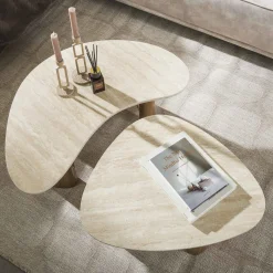 Salontafel Organic Travertin Set van 2 - Giga Meubel