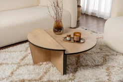 Salontafel Orion Naturel/Zwart Ø90cm