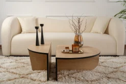 Salontafel Orion Naturel/Zwart Ø90cm