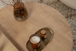 Salontafel Orion Naturel/Zwart Ø90cm